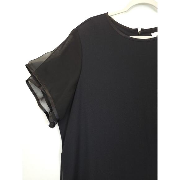 Jeffrey & Dara Dress Tie Back Sheer Short Sleeve Women 22 Black Modest Capsule - Picture 9 of 11